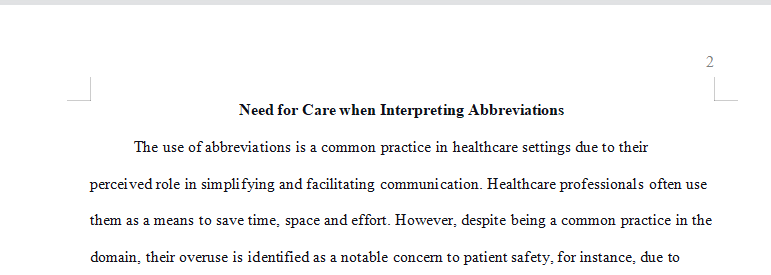 Need for Care when Interpreting Abbreviations
