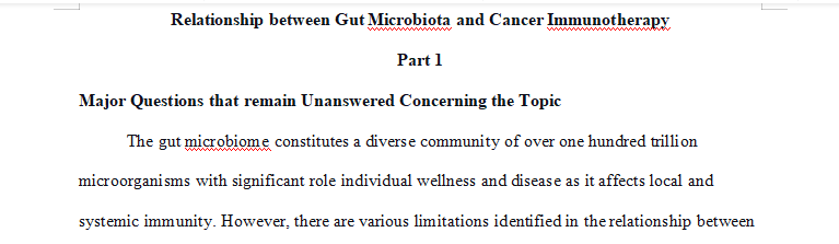 Relationship between Gut Microbiota and Cancer Immunotherapy