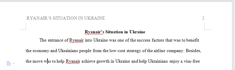 Ryanair’s Situation in Ukraine