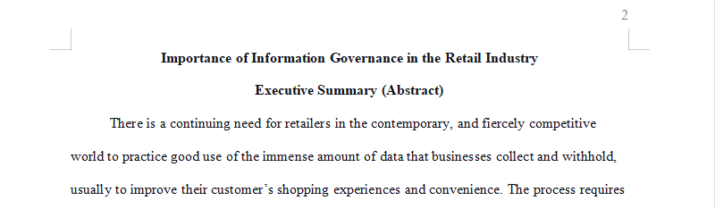 Information governance need in retail industry