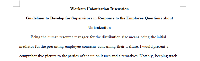 Employees questions about unionization?