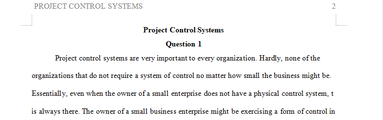 Discuss an organization that does not use any control systems. Is this justified?