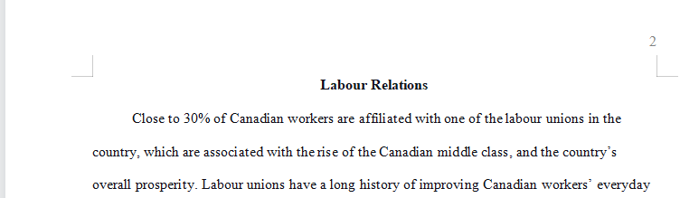 How Unions have impacted Canadian society.