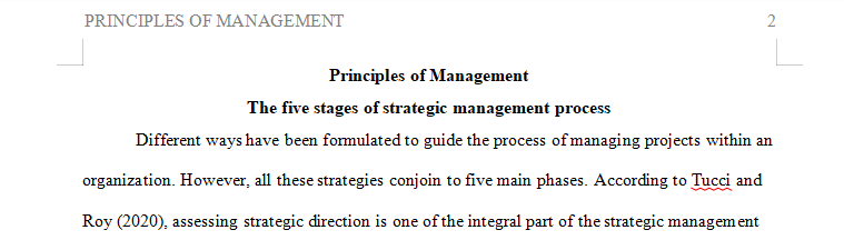 Present the Five stages of strategic management process.