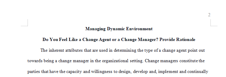 Managing Dynamic Environment
