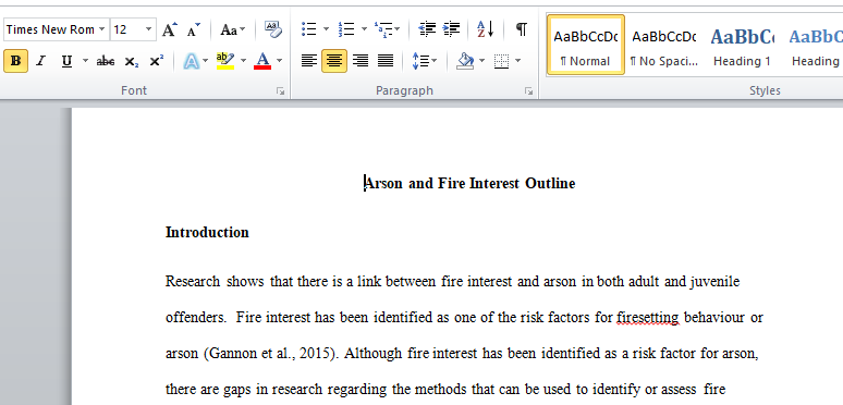 Arson and Fire Interest