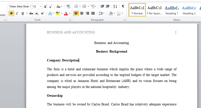 Business and Accounting