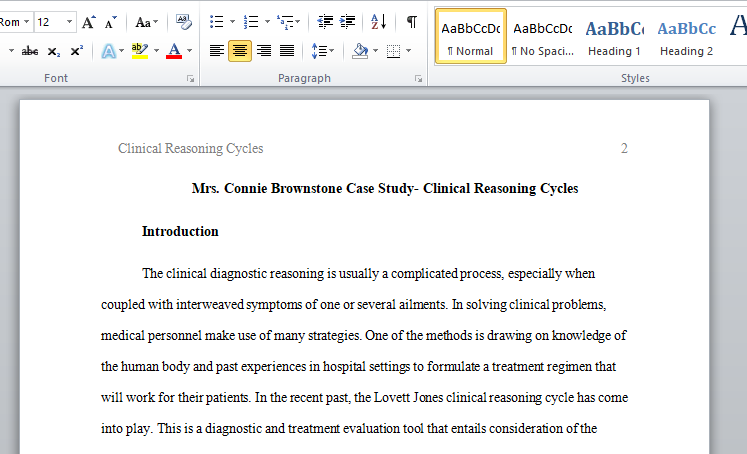 Cycles in the Diagnosis of Diseases