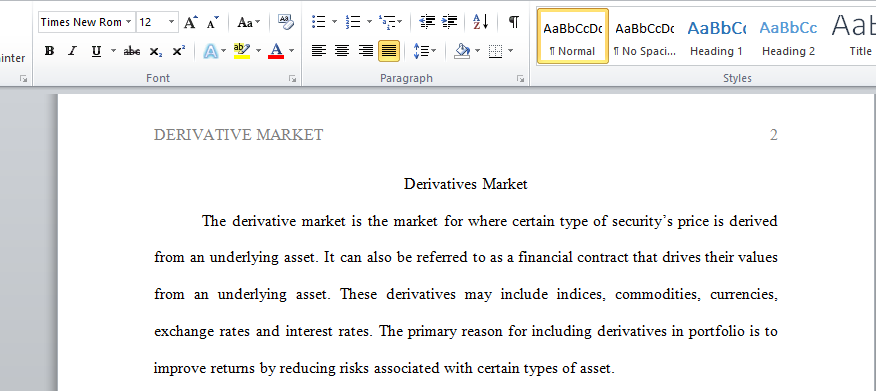 Derivatives Market