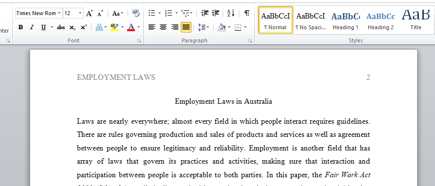 Employment laws in Australia