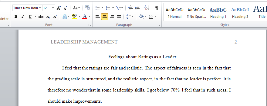 Feelings about Ratings as a Leader