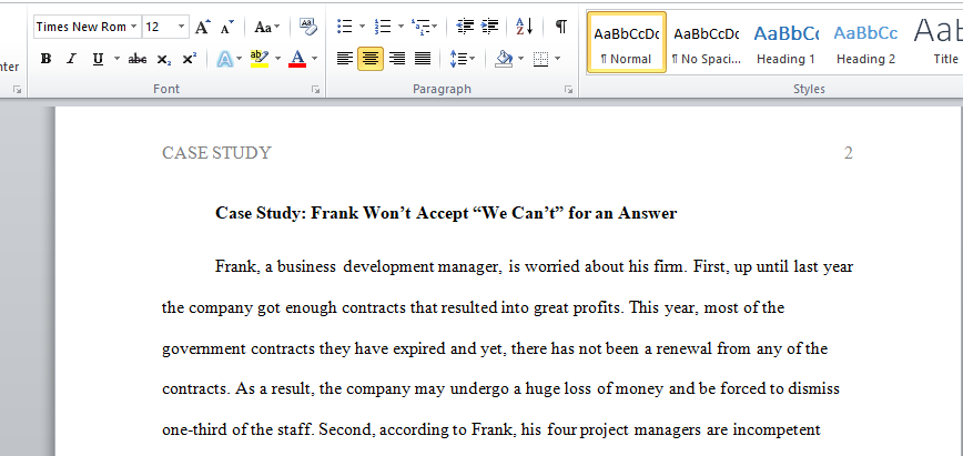 Frank Won’t Accept “We Can’t” for an Answer