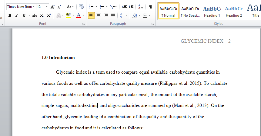 Glycemic Index