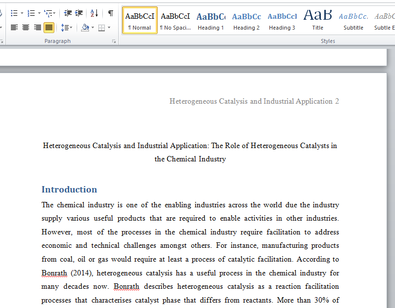 Heterogeneous Catalysis