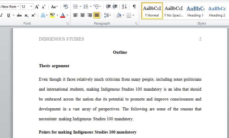 INDIGENOUS STUDIES