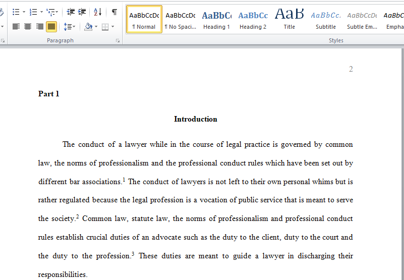 Legal Ethics and Professional Responsibilities Assessment