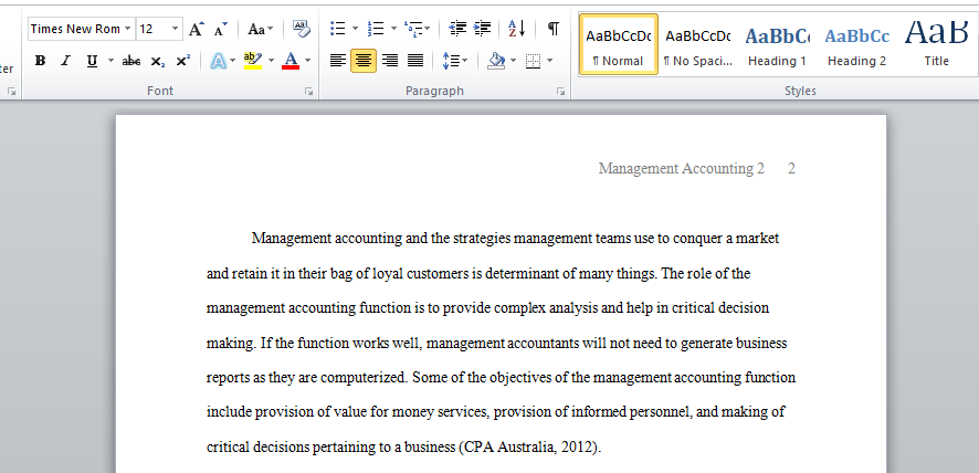 Management Accounting