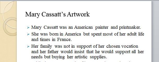 Mary Cassatt’s Artwork