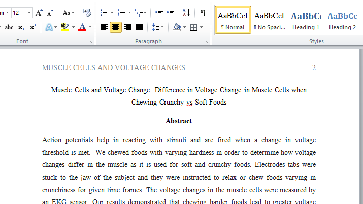 Muscle Cells and Voltage Change