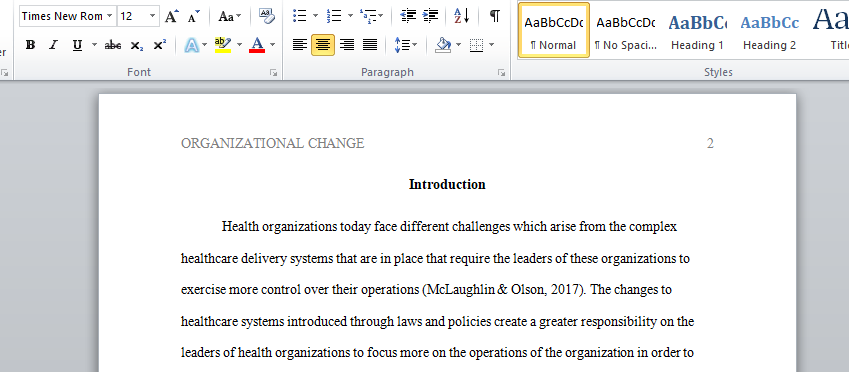 Organizational Change