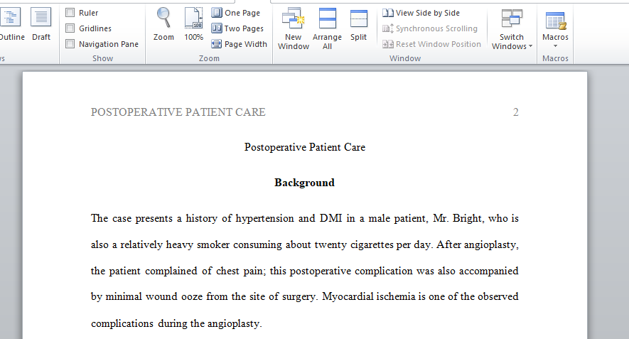 Postoperative Patient Care