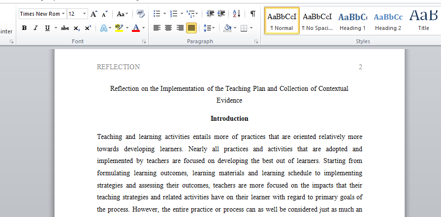 Reflection on the Implementation of the Teaching Plan