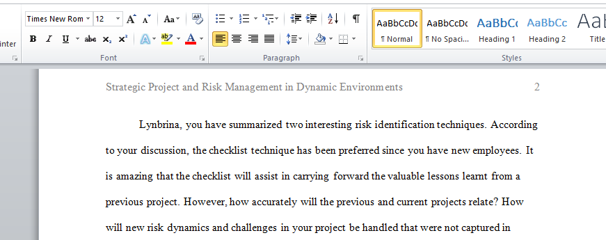 Risk Management in Dynamic Environments