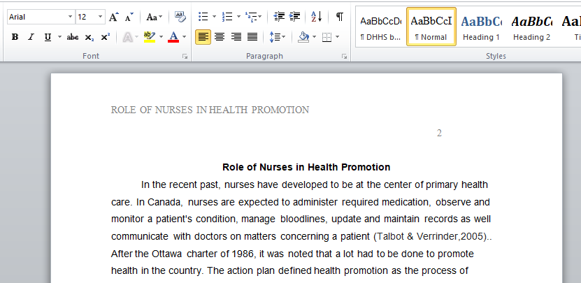 Role of Nurses in Health Promotion