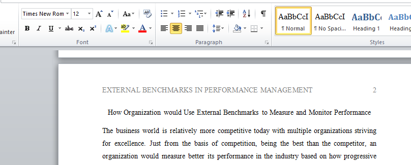 Use External Benchmarks