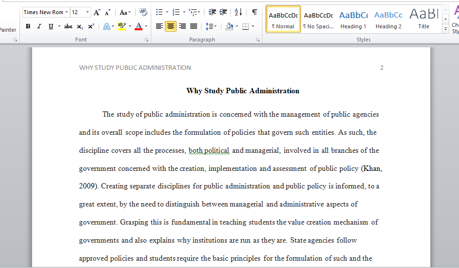 Why Study Public Administration