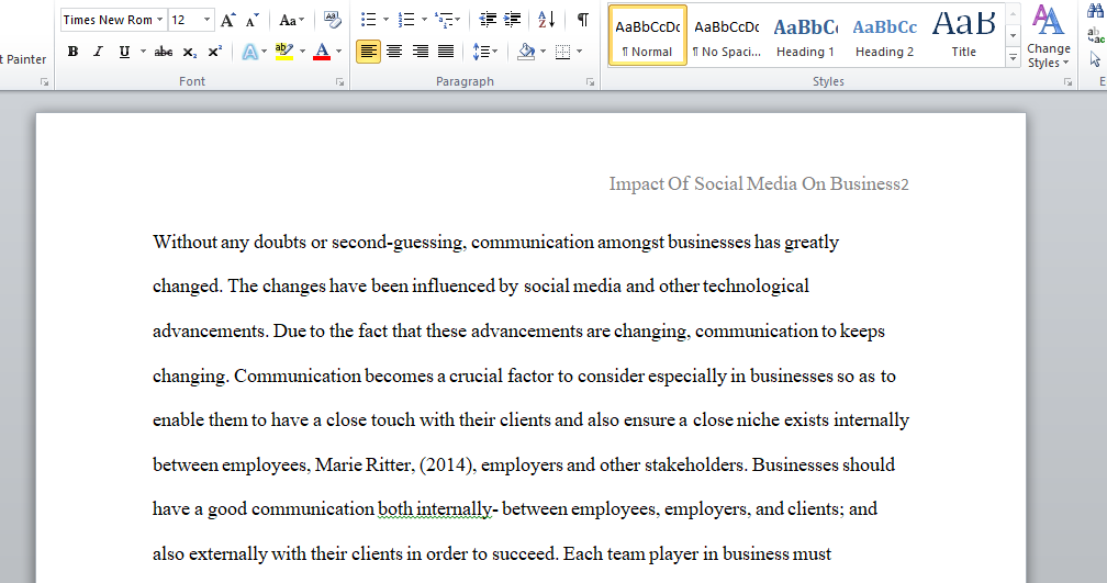 impact of social media on business
