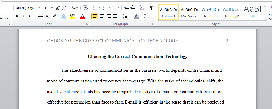 Choosing the Correct Communication Technology