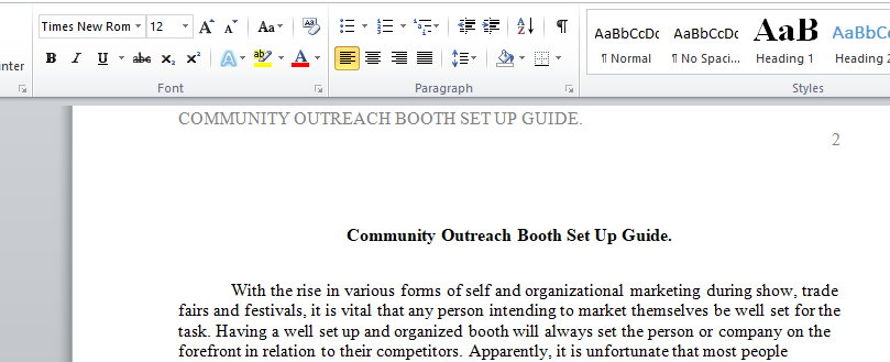 Community Outreach Booth Set Up Guide.