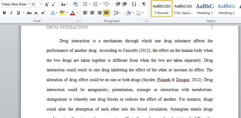 Critically review the effects of drugs interactions