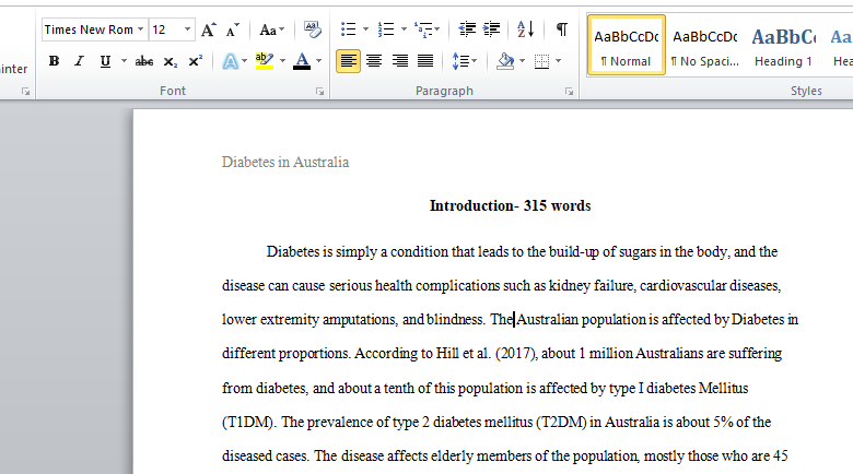 Diabetes and the Australian Health Care System