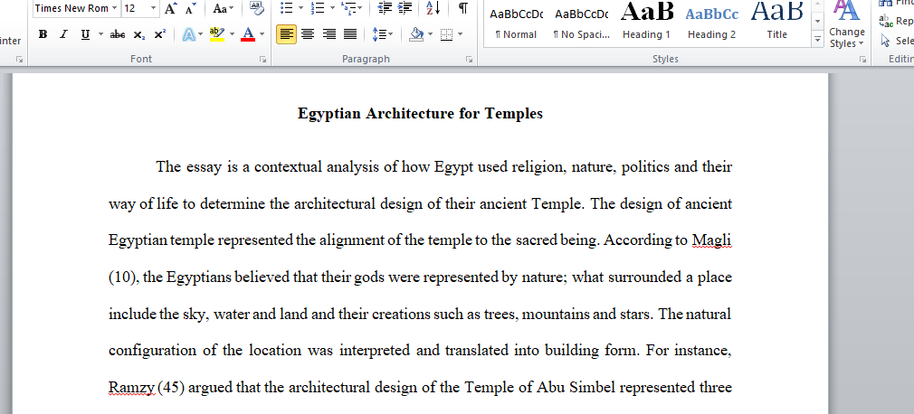 Egyptian Architecture for Temples
