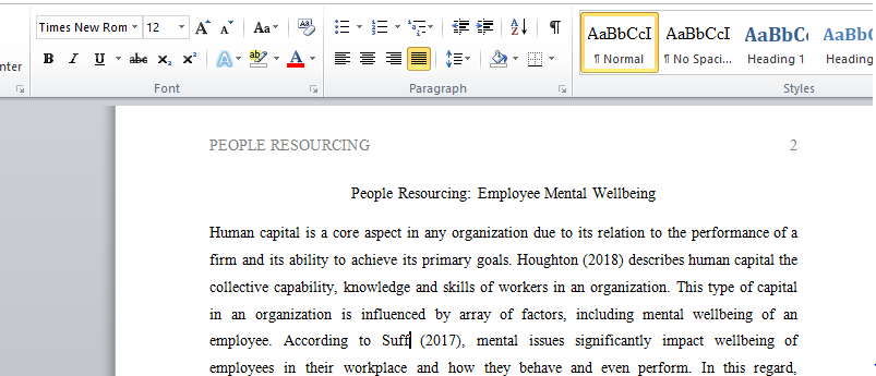 Employee Mental Wellbeing