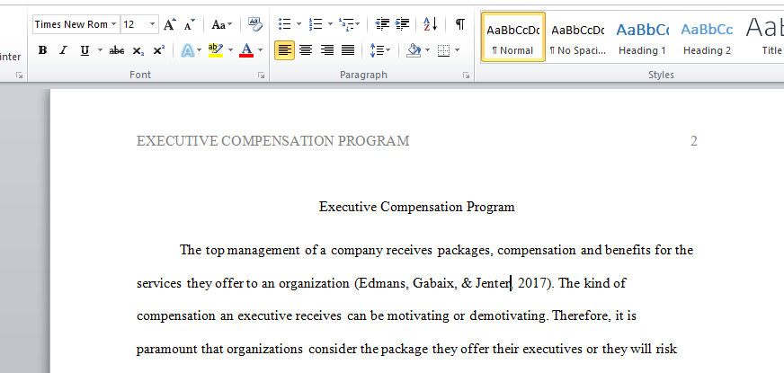 Executive Compensation Program