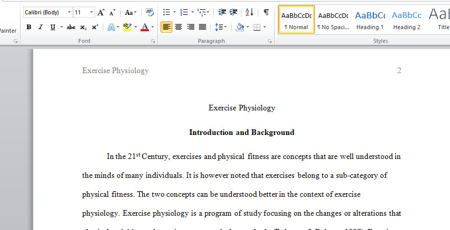 Exercise Physiology