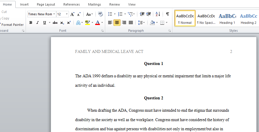 Family and Medical Leave Act