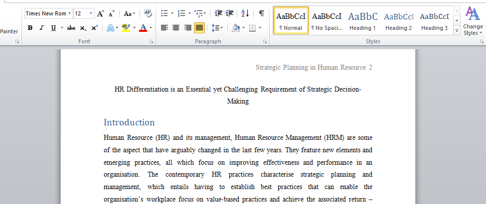 Human Resource Assignment