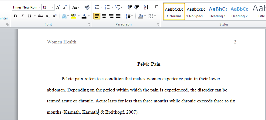 Pelvic Pain