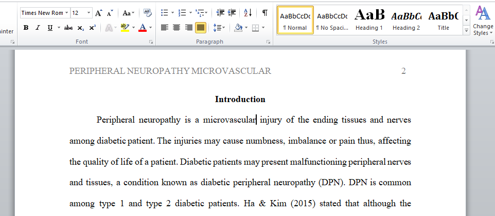 Peripheral Neuropathy Microvascular