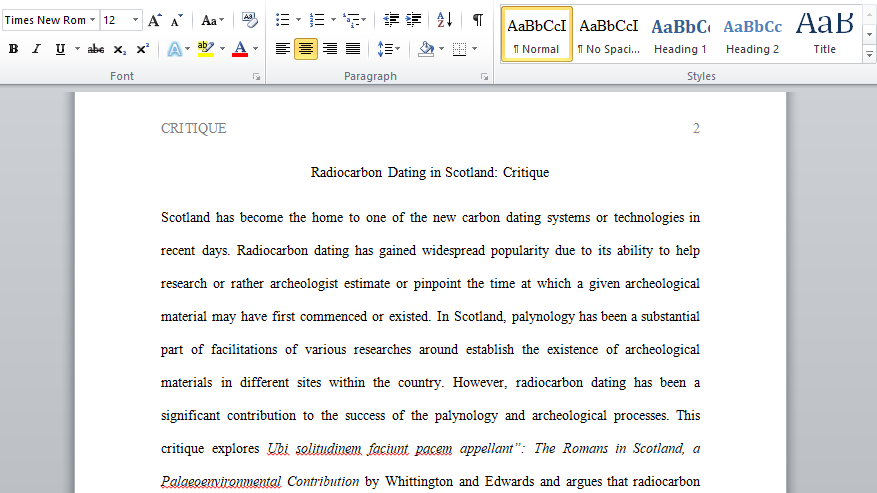 Radiocarbon Dating in Scotland