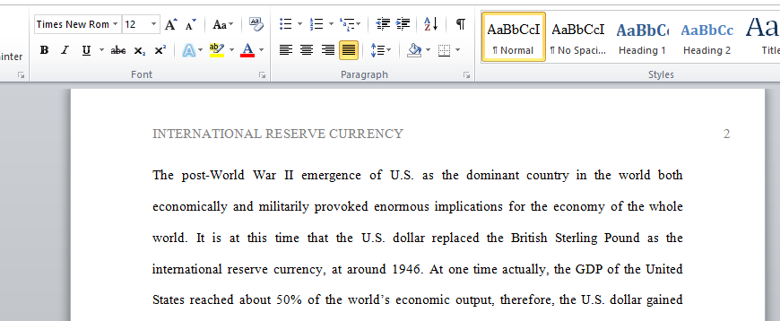 Replacing Us Dollar as Global Reserve Currency