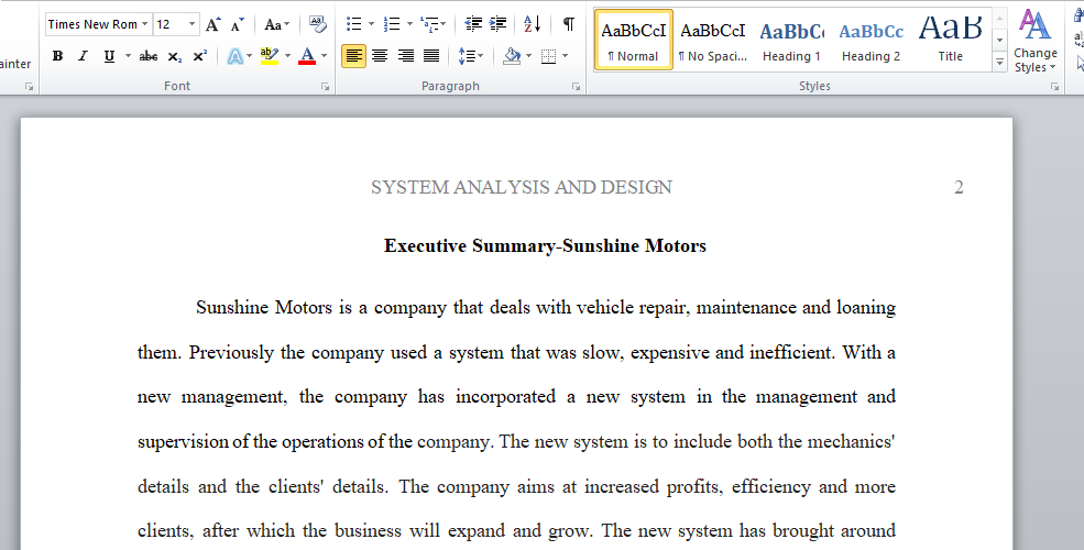 SYSTEM ANALYSIS AND DESIGN