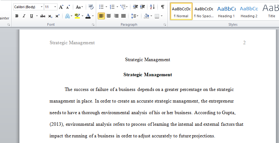 Strategic Management