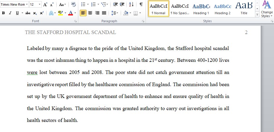 The Stafford Hospital Scandal