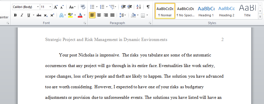  Risk Management in Dynamic Environments