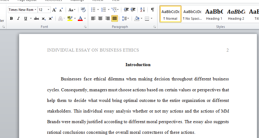 business ethics